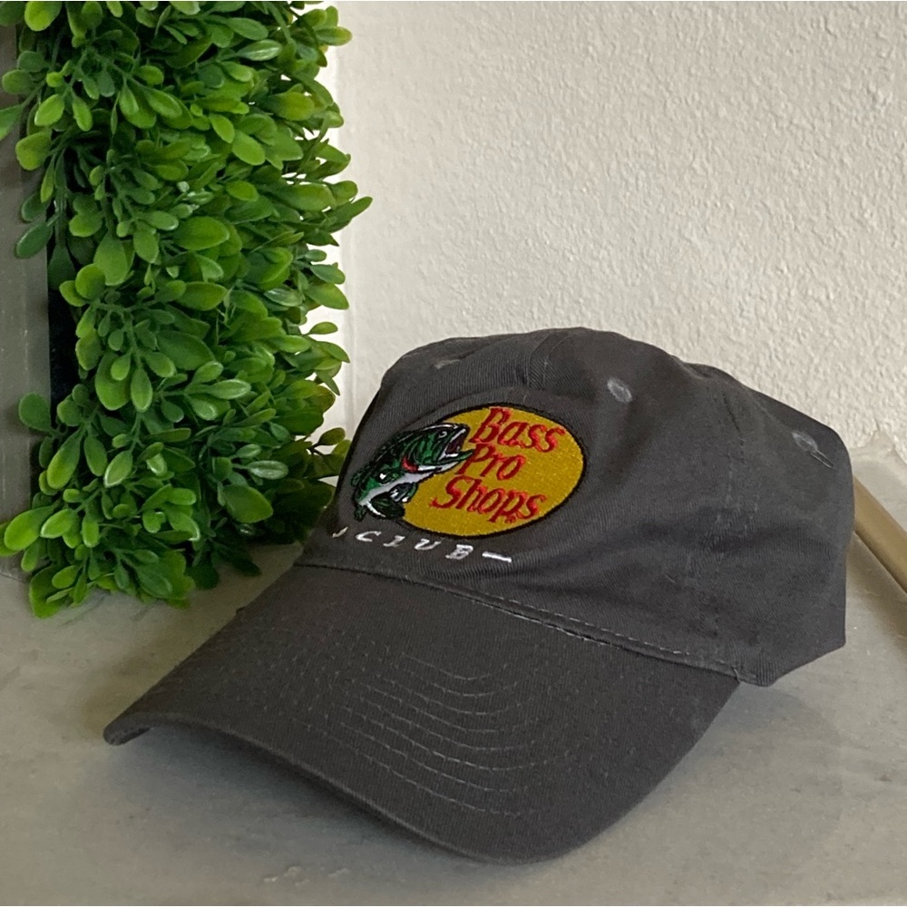 Bass Pro Shops Hat Bass Pro Club Hat Adult Size Gray Adjustable Hat Cap Cotton